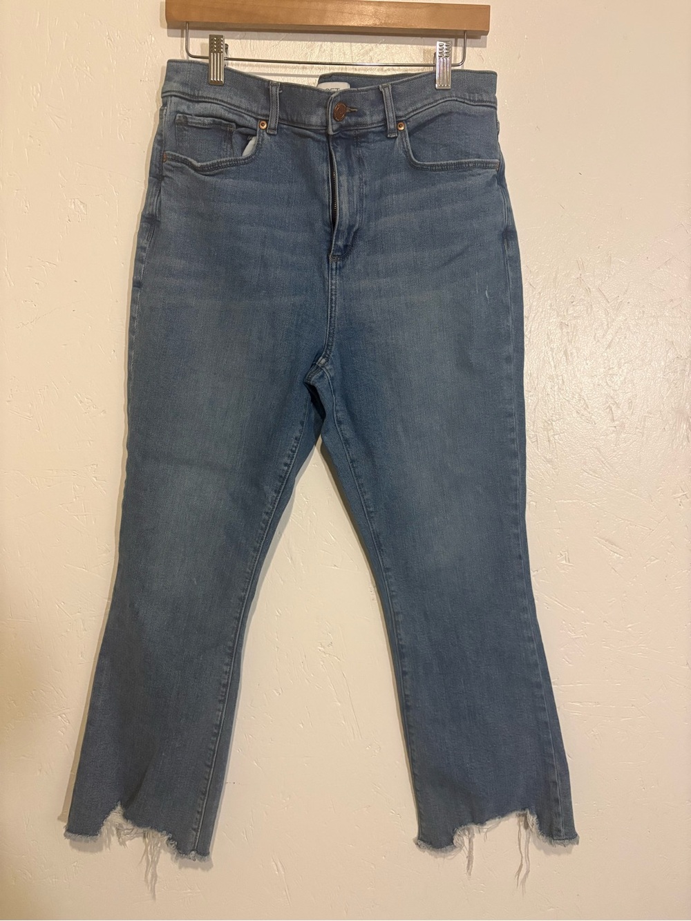 LOFT Blue Cropped Raw-Hem Jeans